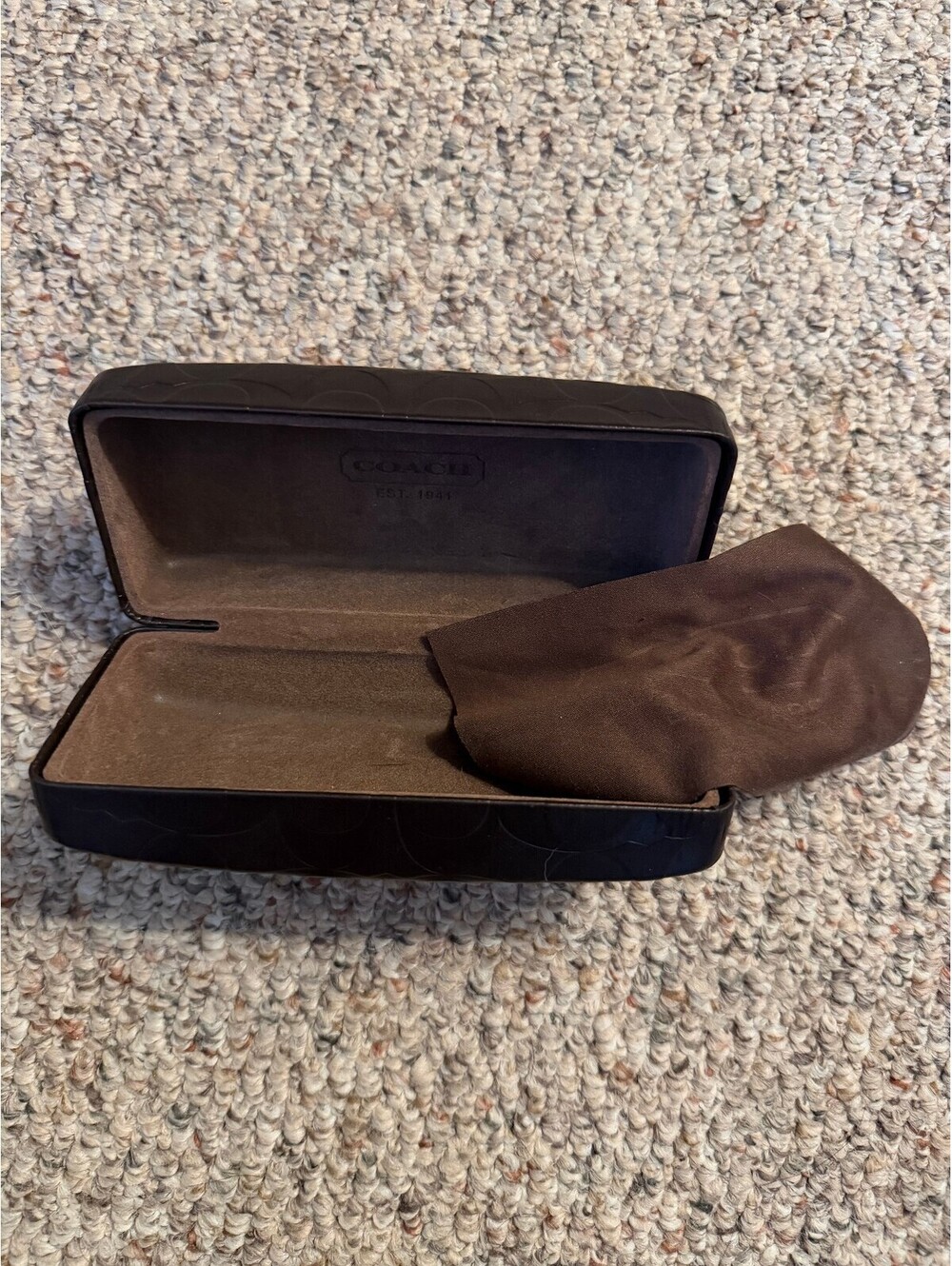 Coach brown C print sunglasses case